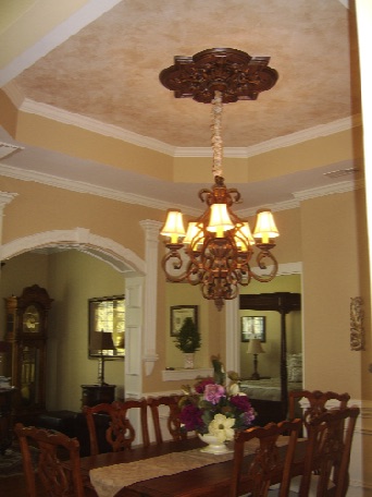 Medallion and color wash ceiling